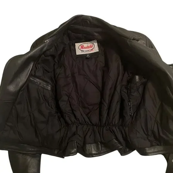 Black fringe vintage route 66 leather jacket - Picture 4 of 7